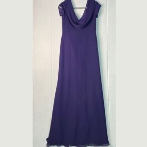 Allure Bridals Bridesmaids Dress Size‎ 12 Chiffon Lined Evening Prom Gown Purple